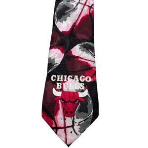 RM Sport Chicago Bulls Tie Mens 3.75 56.5L Red Black Silk NBA Basketball Vintage